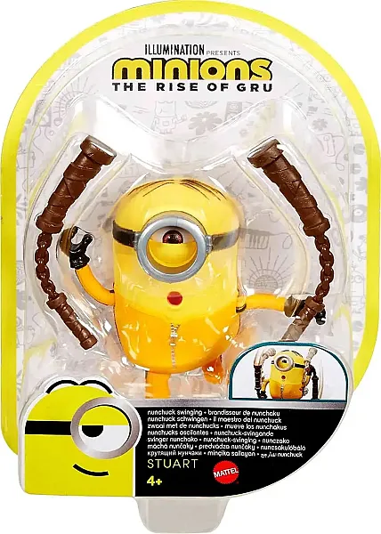 MINIONS THE RISE OF GRU ACTION FIGURE - NUNCHUCK SWINGING STUART 7CM